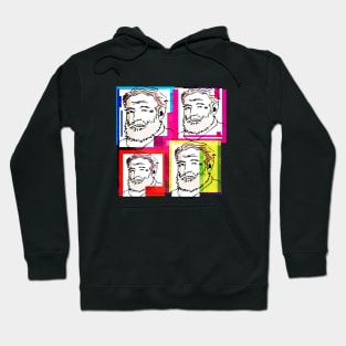 ERNEST HEMINGWAY, American novelist, short story writer, and journalist. 4-UP COLLAGE ILLUSTRATION Hoodie